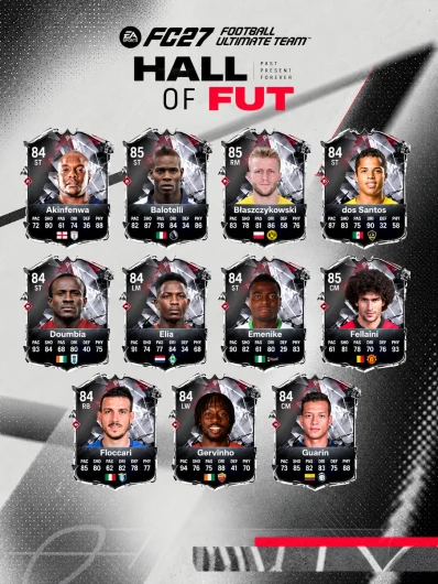 FC 27 Ultimate Team squad featuring a Hall of FUT card in the starting eleven