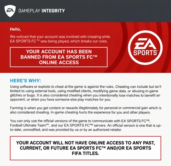 EA Penalty History tool showing the Your violations section used to check an account's record