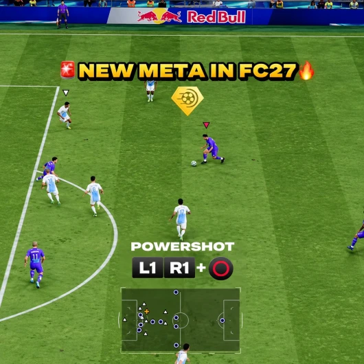  FC 27 Controller Settings screen showing the power shot input L1 + R1 + Circle on PlayStation