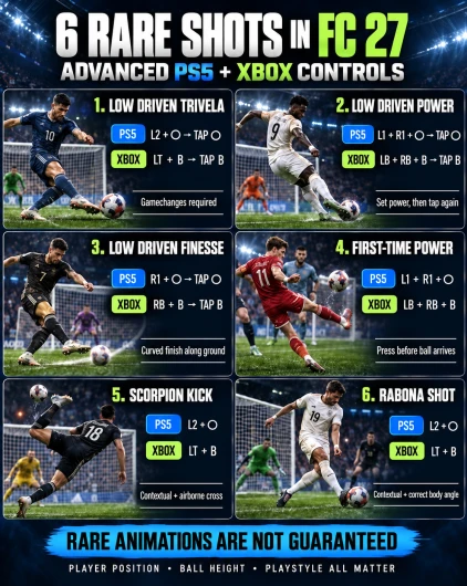 FC 27 shooting controls on PS5 and Xbox controllers