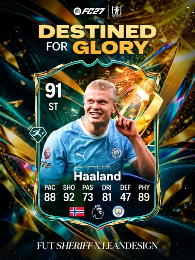Erling Haaland EAFC 27 leaked 91 Destined for Glory card