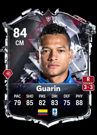 Fredy Guarin 84 rated FC 27 Hall of FUT card costing 400 Gallery Tokens with 87.4 GG Rating