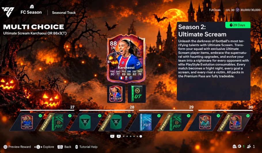 包含 Ultimate Scream、RTTK、Hall of FUT Unleashed 和 Thunderstruck 的 FC 27 Season 2 活动日程路线图