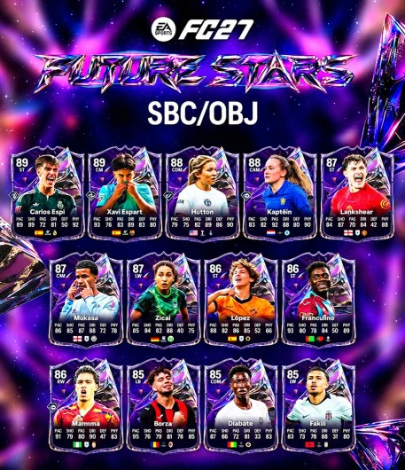 FC 27 Future Stars Team 1 SBCs in the Ultimate Team SBC tab